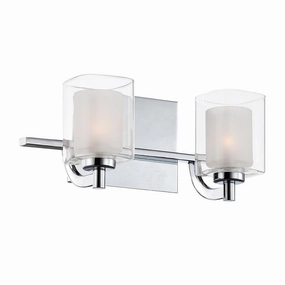 Quoizel Kolt 2 Light Chrome Wall Light - Glass Shades vintage desk lamp