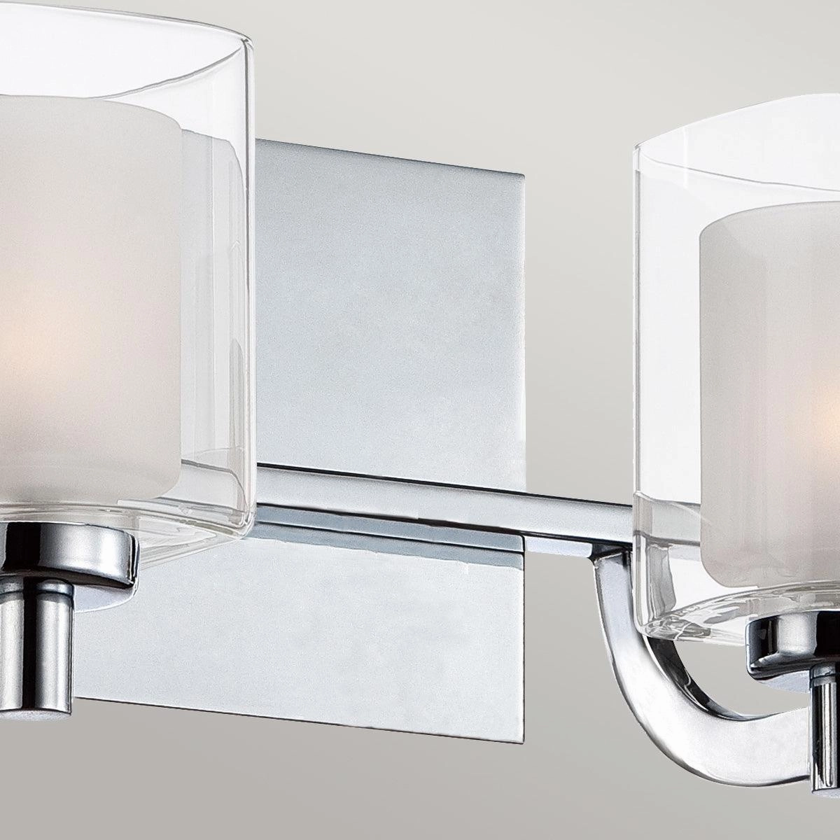 Quoizel Kolt 2 Light Chrome Wall Light - Glass Shades