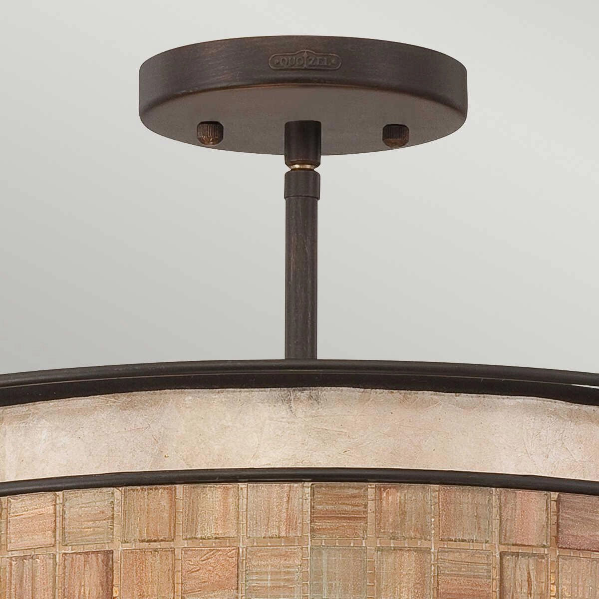Quoizel Laguna 3 Light Copper Semi-Flush Ceiling Light