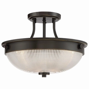 Quoizel Mantle 2 Light Semi-Flush Bronze Ceiling Light soft glow ceiling light