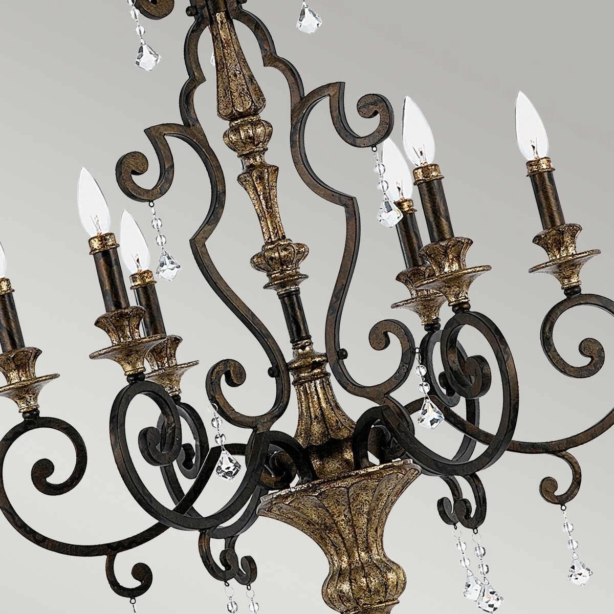 Quoizel Marquette 6 Light Bronze & Gold Chandelier