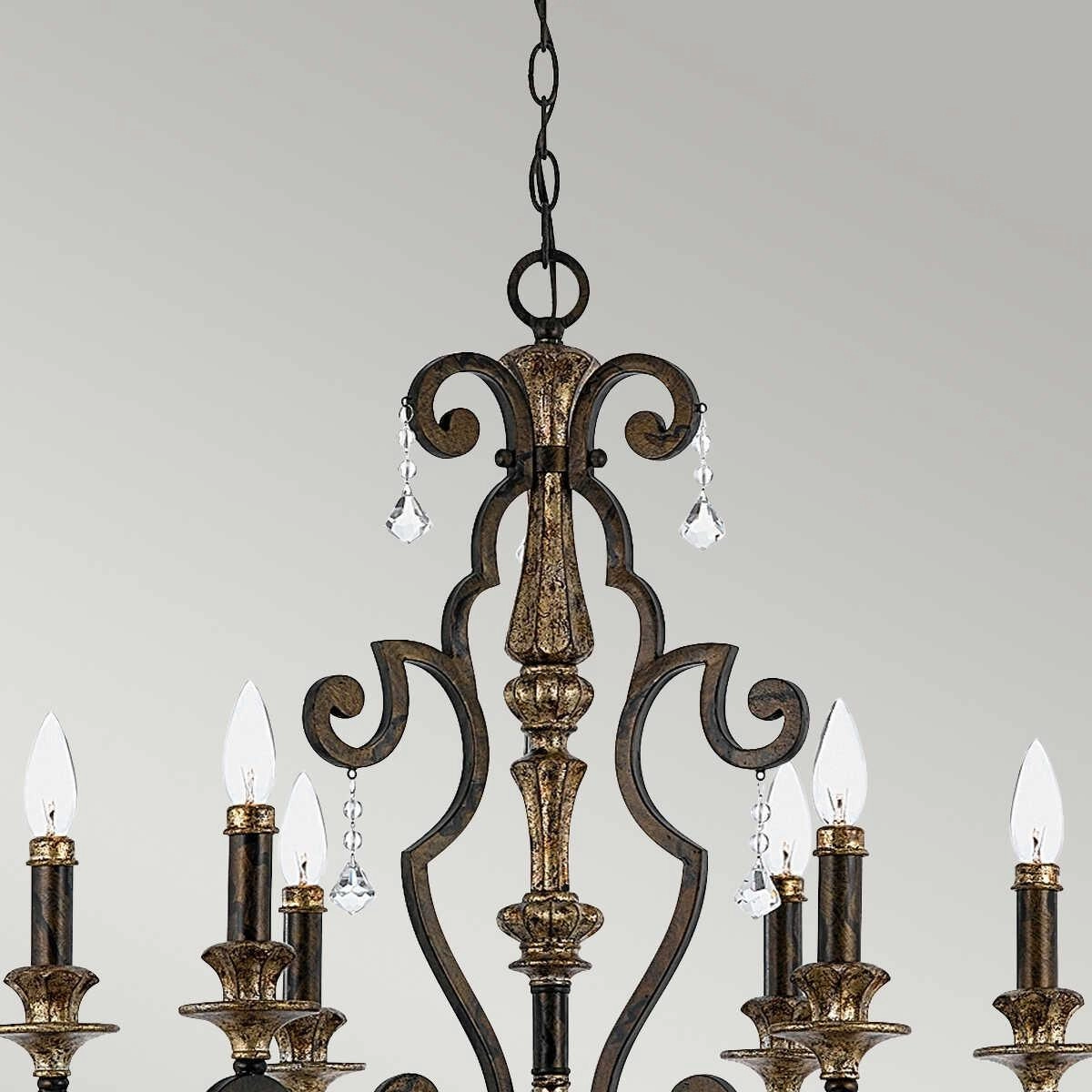 Quoizel Marquette 6 Light Bronze & Gold Chandelier