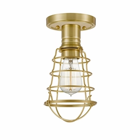 Quoizel Mixon 1 Light Brass Semi-flush Mount soft glow ceiling light