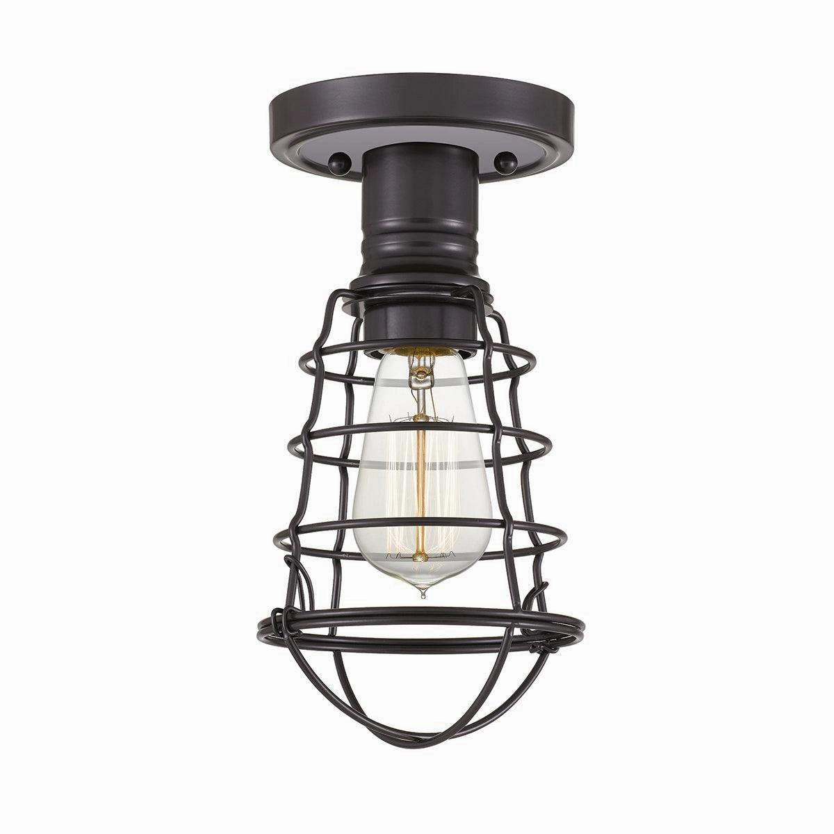 Quoizel Mixon 1 Light Bronze Semi-flush Mount white ceiling lamp