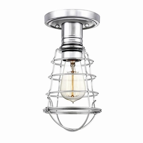 Quoizel Mixon 1 Light Chrome Semi-flush Mount white ceiling lamp