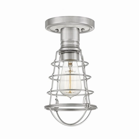 Quoizel Mixon 1 Light Nickel Semi-flush Mount white ceiling lamp