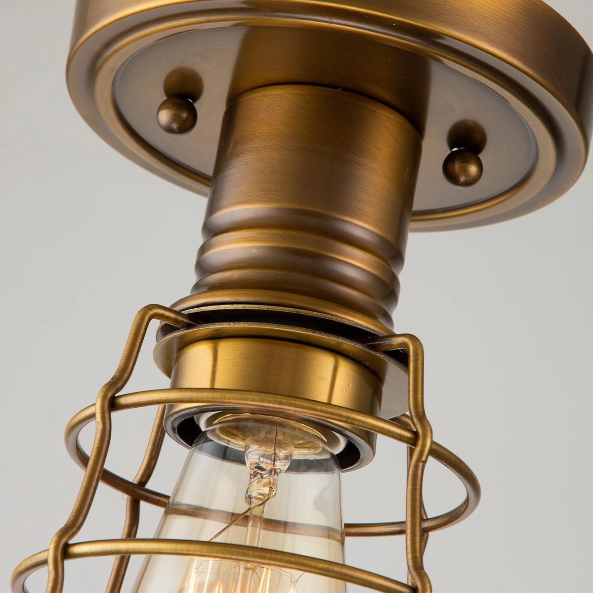 Quoizel Mixon 1 Light Weathered Brass Semi-flush Mount