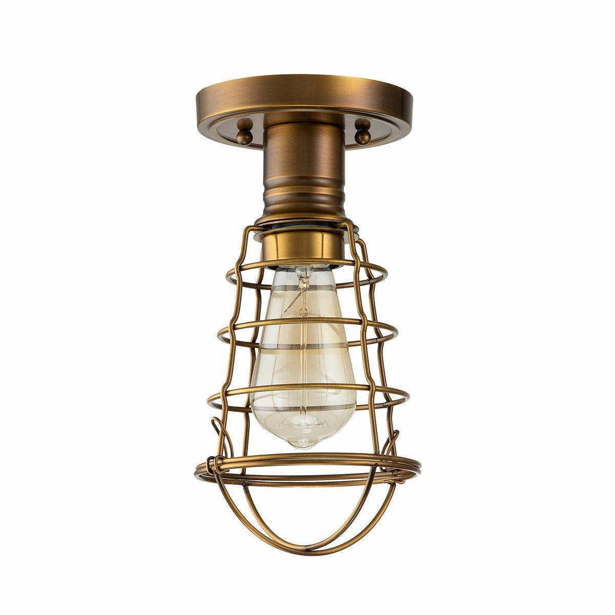 Quoizel Mixon 1 Light Weathered Brass Semi-flush Mount