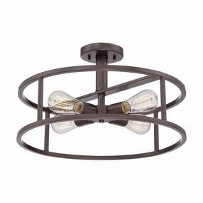 Quoizel New Harbor & Marine Island Bronze Semi-Flush ambient ceiling fixture