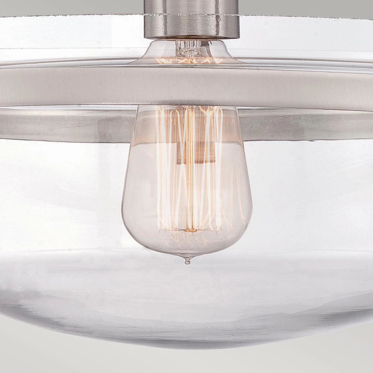 Quoizel Penn Station Semi Flush Brushed Nickel Ceiling Light