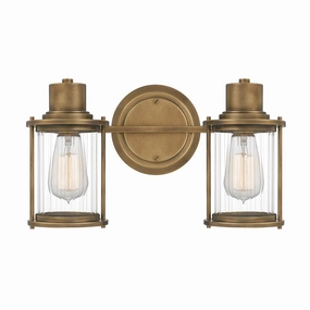 Quoizel Riggs 2 Light Brass Bathroom Wall Light vintage desk lamp