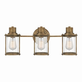 Quoizel Riggs 3 Light Brass Bathroom Wall Light vintage desk lamp