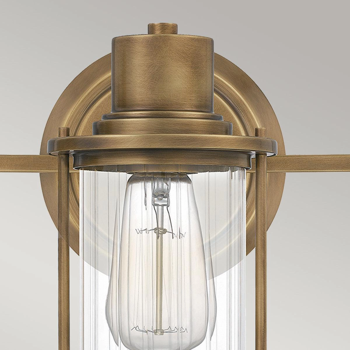 Quoizel Riggs 3 Light Brass Bathroom Wall Light
