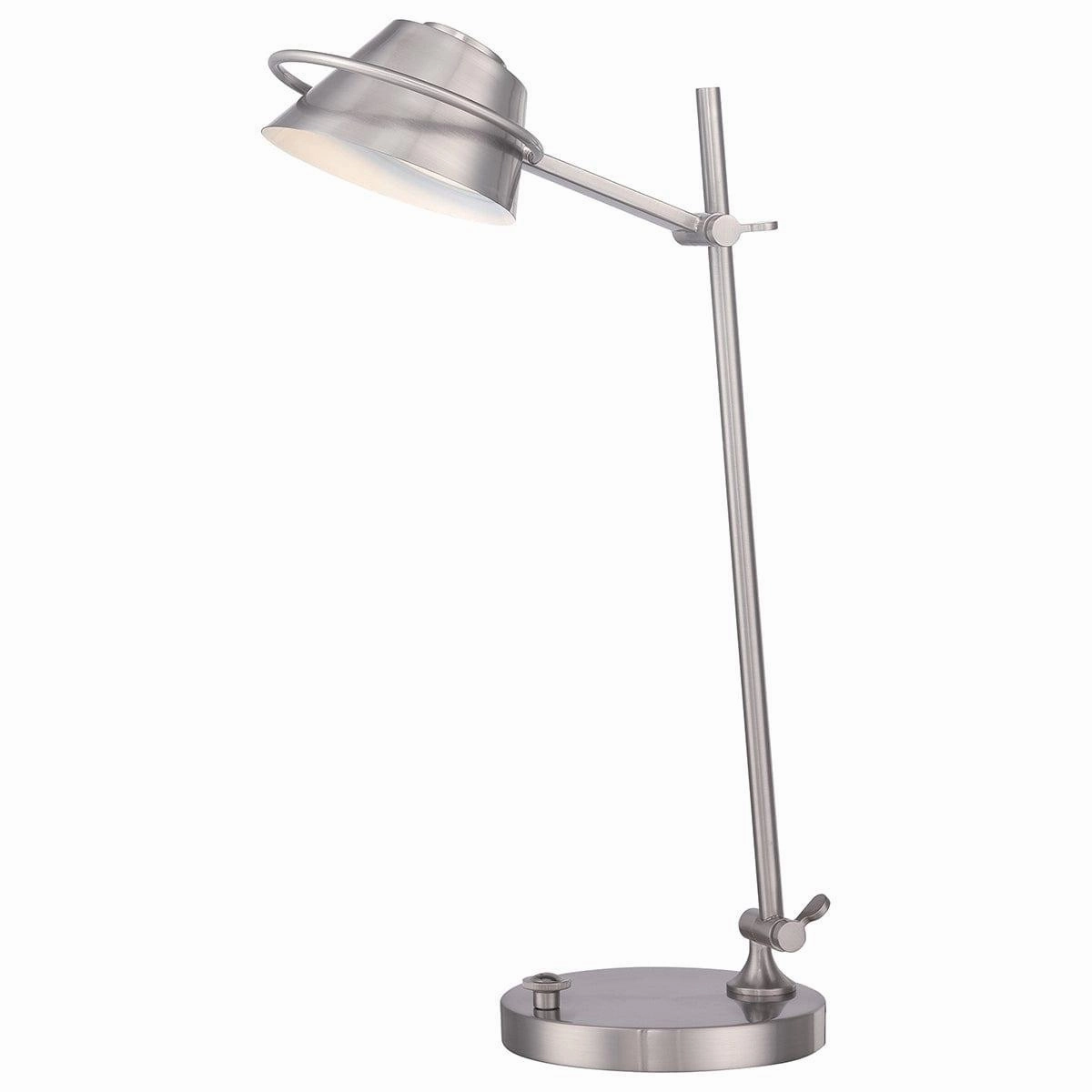 Quoizel Spencer LED Brushed Nickel Table Lamp energy-saving LED light