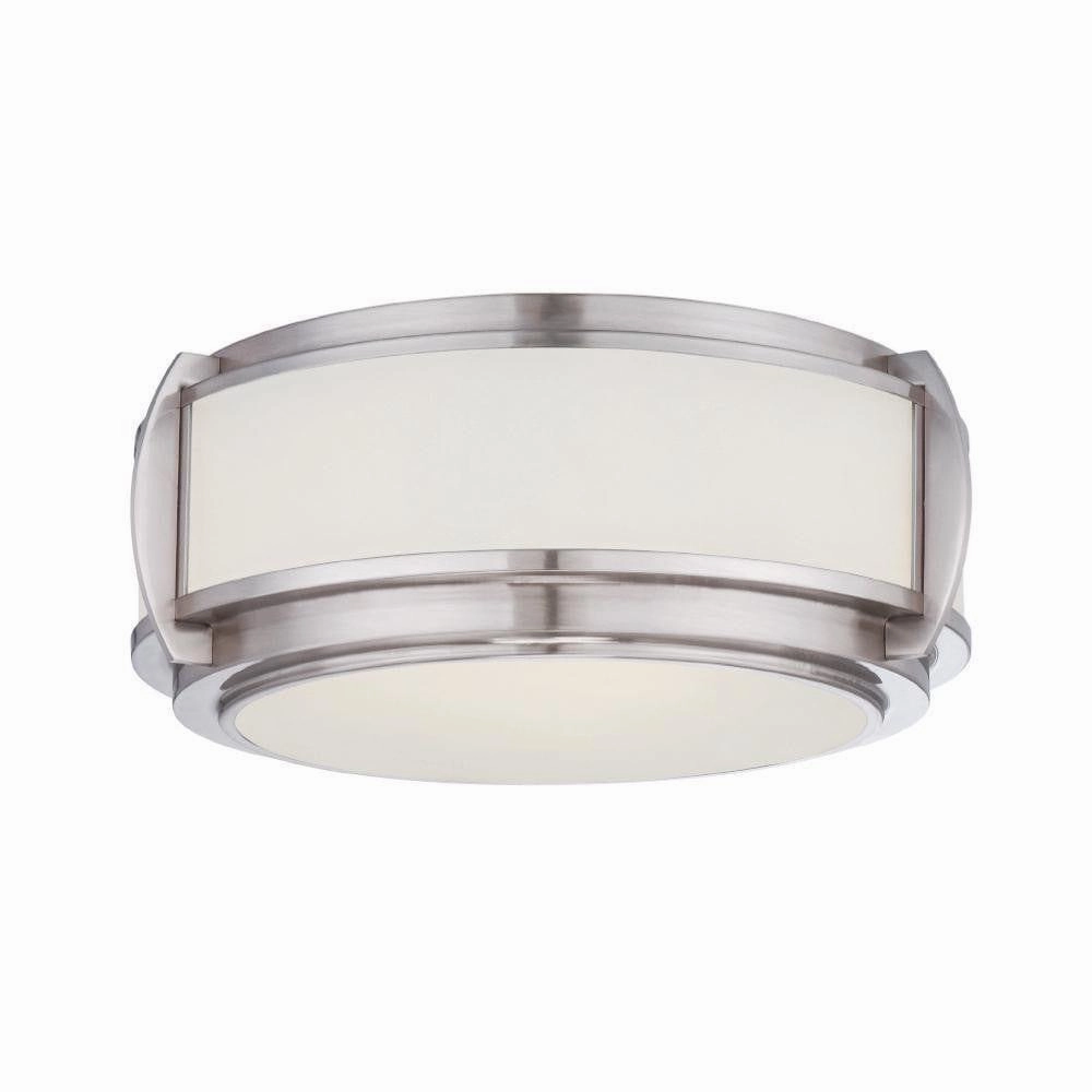 Quoizel Stewart & Wilkinson 3 Light Nickel Flush Ceiling Light ambient ceiling fixture