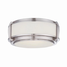 Quoizel Stewart & Wilkinson 3 Light Nickel Flush Ceiling Light ambient ceiling fixture