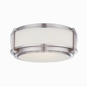 Quoizel Stewart & Wilkinson 3 Light Nickel Flush Ceiling Light soft glow ceiling light