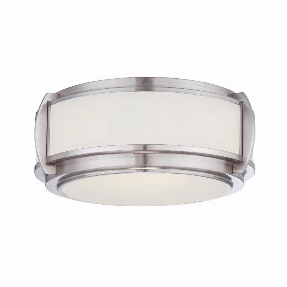 Quoizel Stewart & Wilkinson 3 Light Nickel Flush Ceiling Light soft glow ceiling light