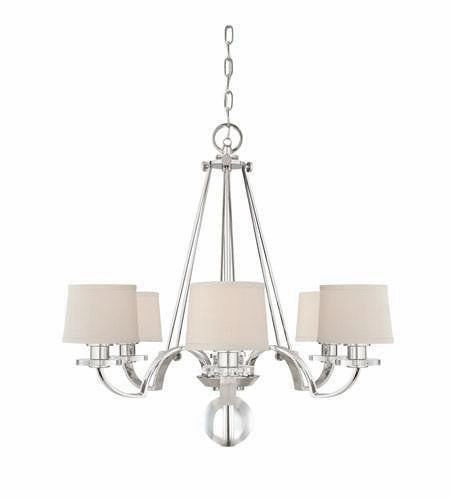 Quoizel Sutton Place Silver 6 Light Chandelier & Shades white ceiling lamp