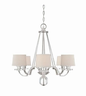 Quoizel Sutton Place Silver 6 Light Chandelier & Shades white ceiling lamp