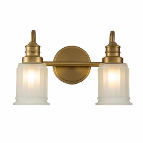 Quoizel Swell 2 Light Brushed Brass Bathroom Wall Light vintage desk lamp