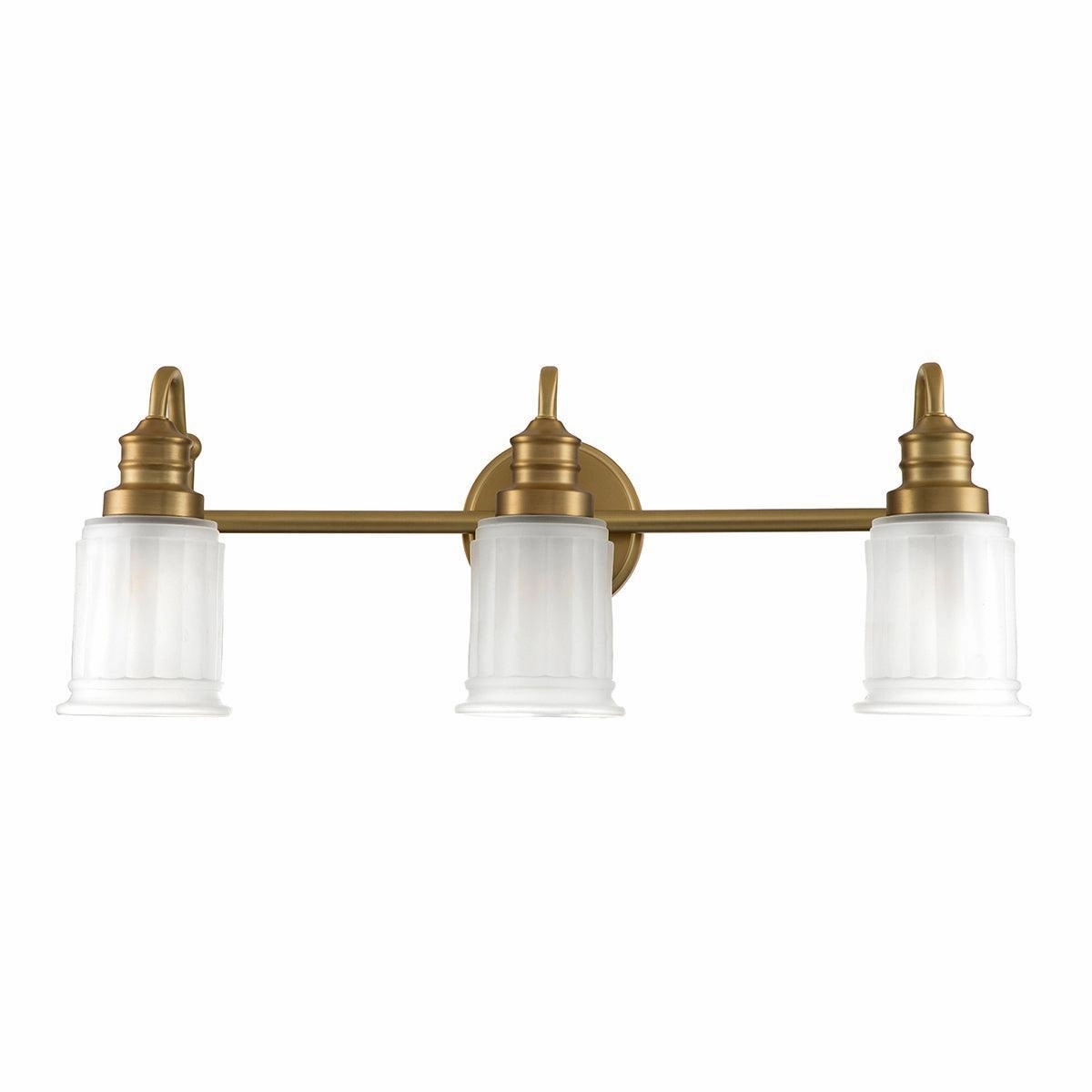 Quoizel Swell 3 Light Brass Bathroom Wall Light