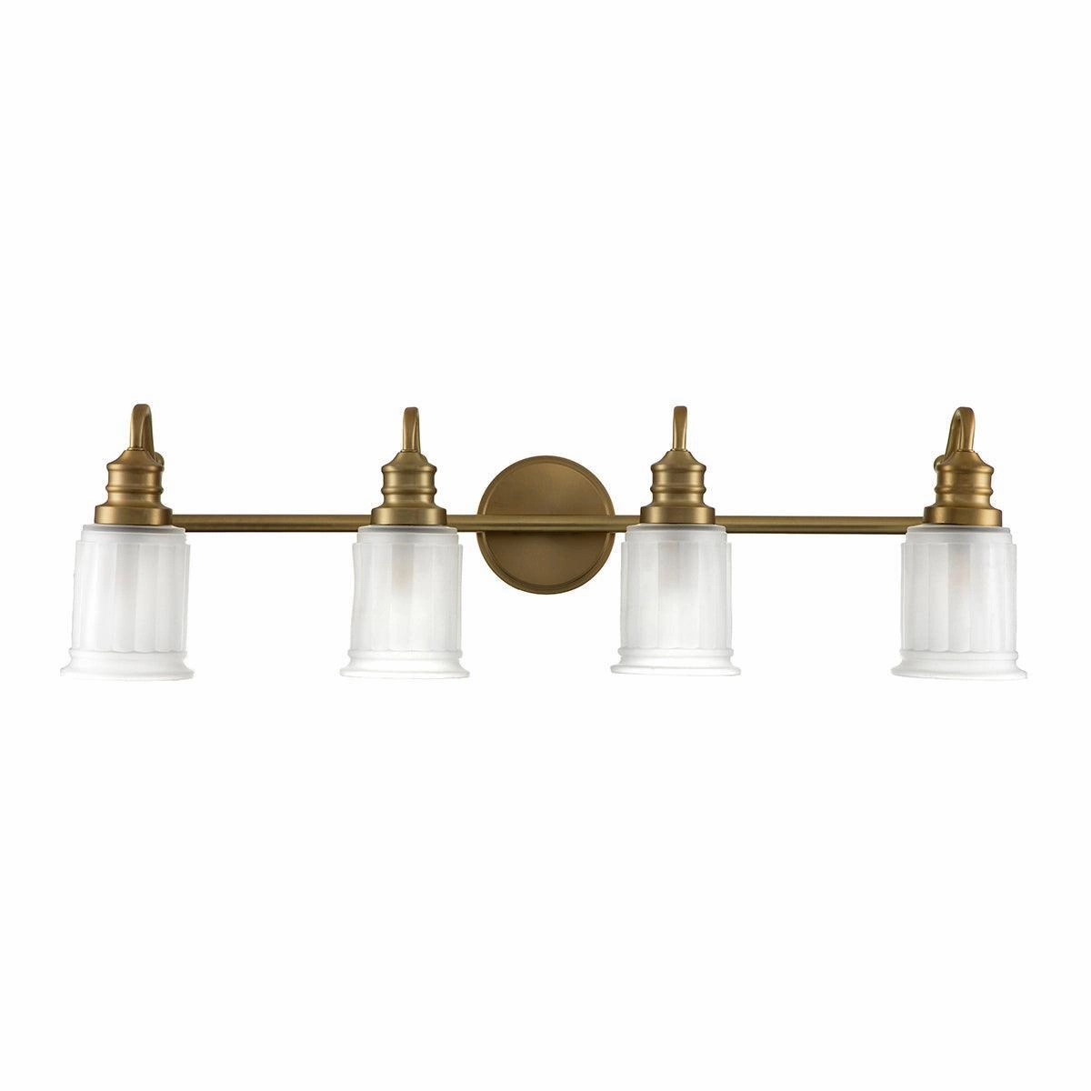 Quoizel Swell 4 Light Brass Bathroom Wall Light