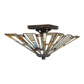 Quoizel Tiffany Maybeck 2 Light Bronze Flush Ceiling Mount recessed ceiling spot lamp