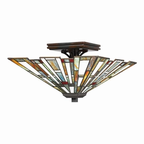 Quoizel Tiffany Maybeck 2 Light Bronze Flush Ceiling Mount Damaged Box recessed ceiling spot lamp