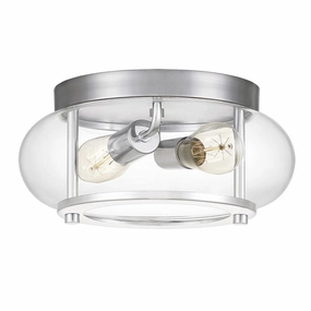 Quoizel Trilogy 2 Light Chrome Bathroom Flush Mount soft glow ceiling light