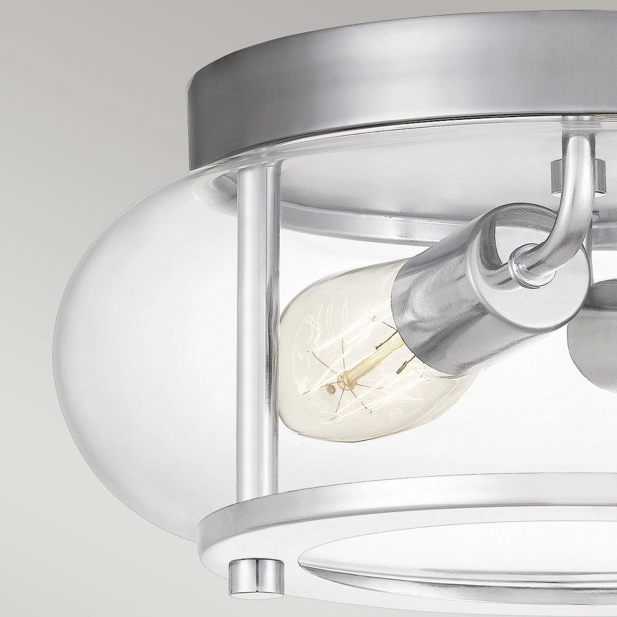 Quoizel Trilogy 2 Light Chrome Bathroom Flush Mount