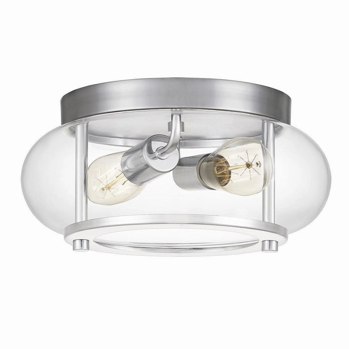 Quoizel Trilogy 2 Light Chrome Bathroom Flush Mount ambient ceiling fixture
