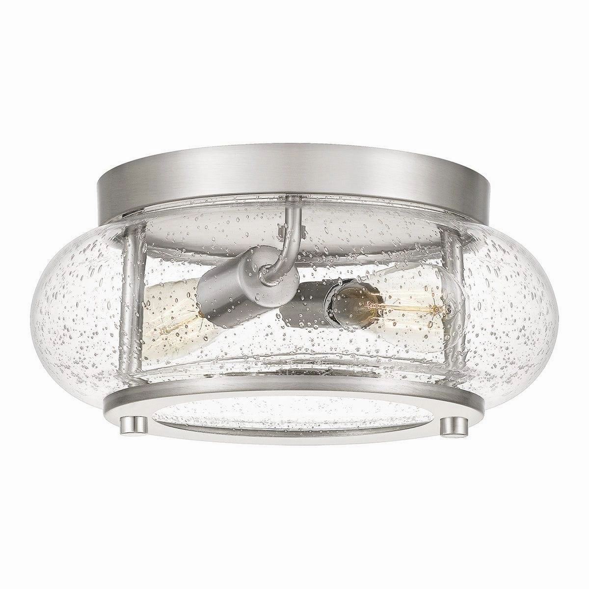 Quoizel Trilogy 2 Light Flush Brushed Nickel Ceiling Light ambient ceiling fixture