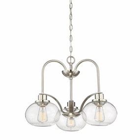 Quoizel Trilogy 3 Light Chandelier - Brushed Nickel soft glow ceiling light