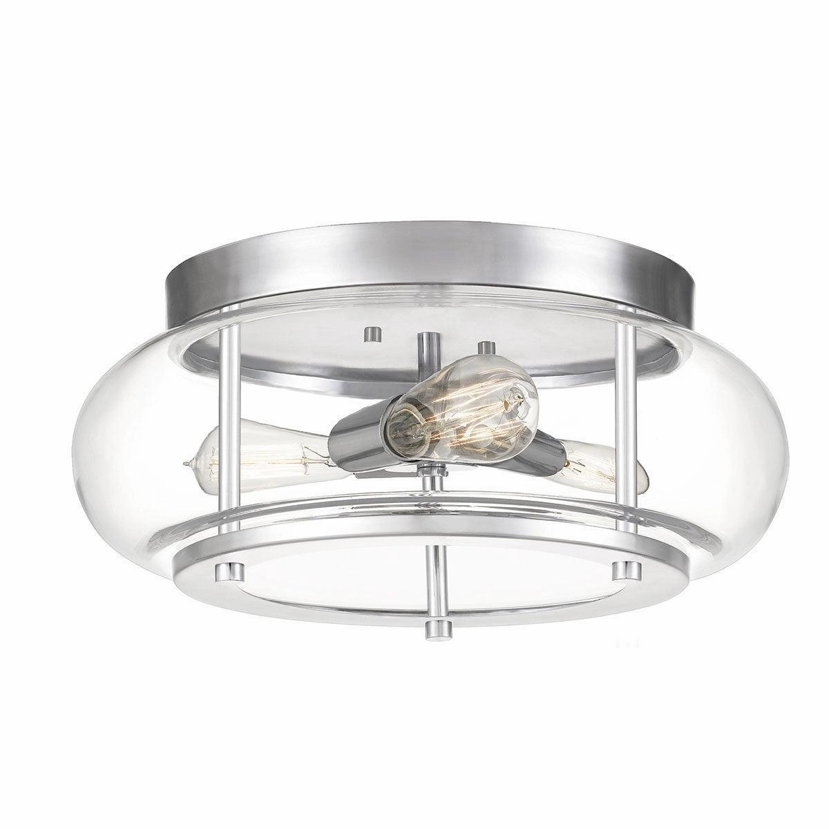 Quoizel Trilogy 3 Light Chrome Bathroom Flush Mount vintage desk lamp