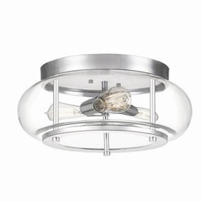 Quoizel Trilogy 3 Light Chrome Bathroom Flush Mount vintage desk lamp