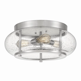 Quoizel Trilogy 3 Light Flush Brushed Nickel Ceiling Light ambient ceiling fixture