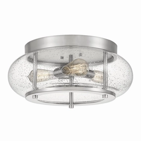 Quoizel Trilogy 3 Light Flush Brushed Nickel Ceiling Light white ceiling lamp