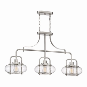 Quoizel Trilogy 3 Light Island Brushed Nickel Pendant white ceiling lamp