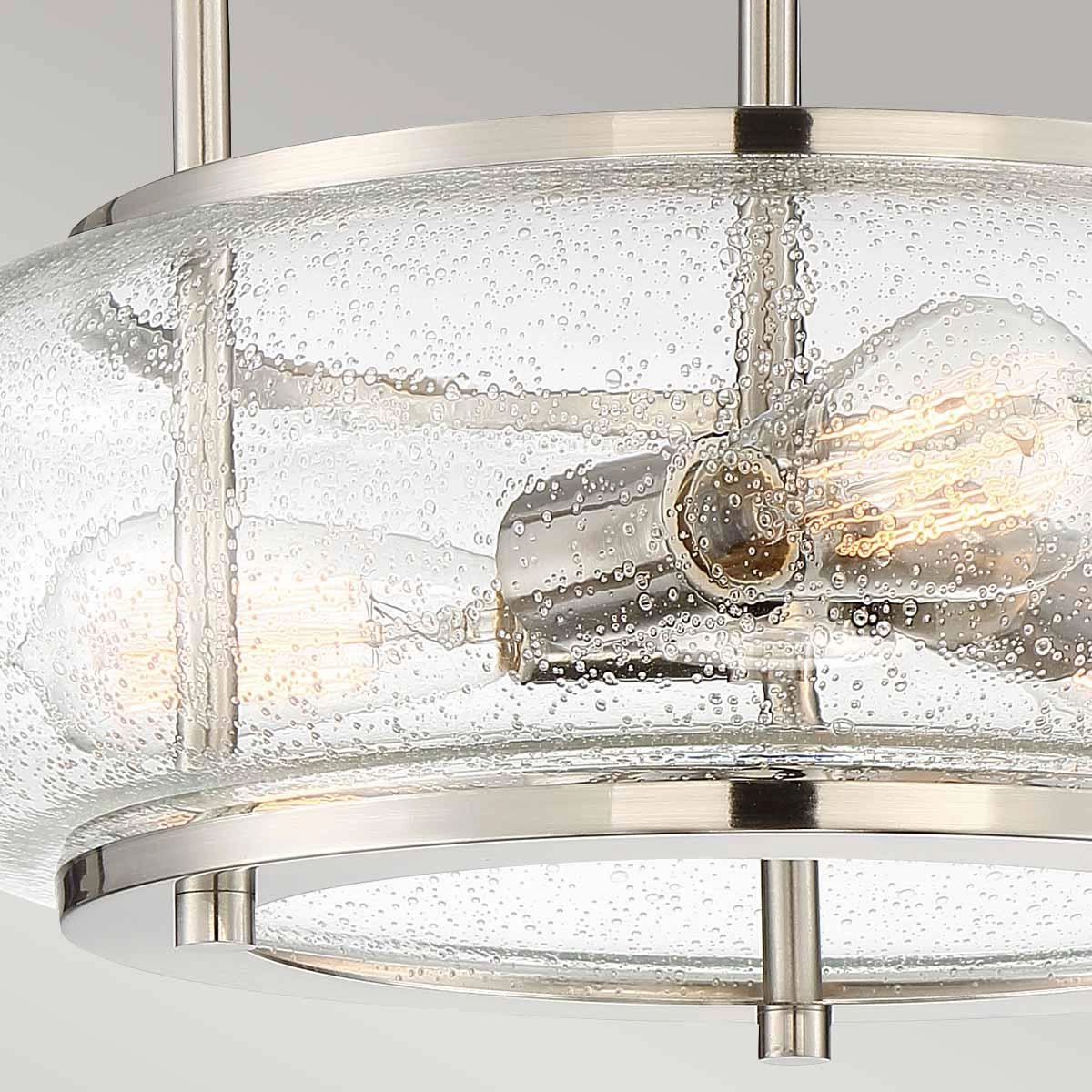 Quoizel Trilogy 3 Light Semi-Flush Brushed Nickel Ceiling Light
