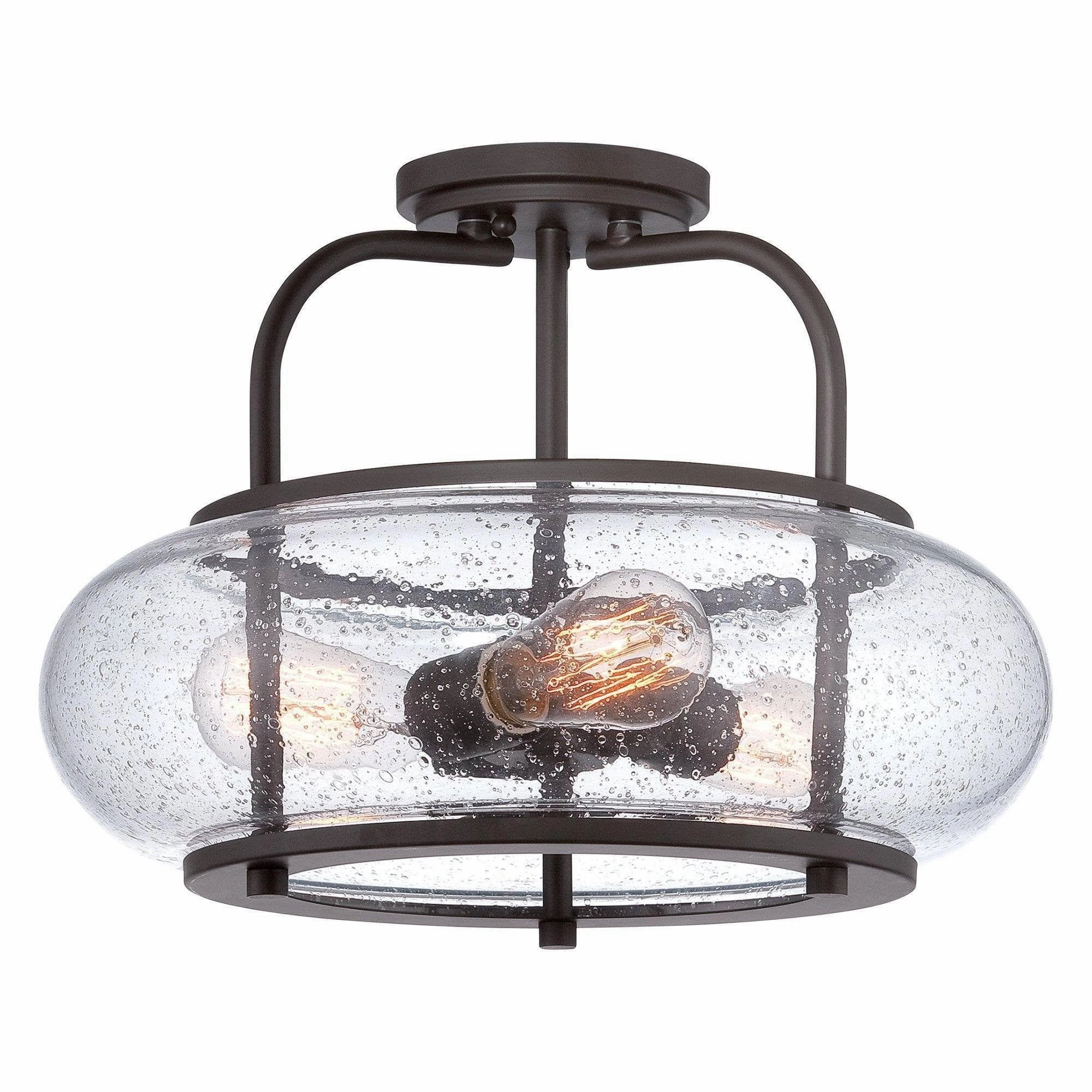 Quoizel Trilogy Bronze Medium Semi-Flush Ceiling Light ambient ceiling fixture
