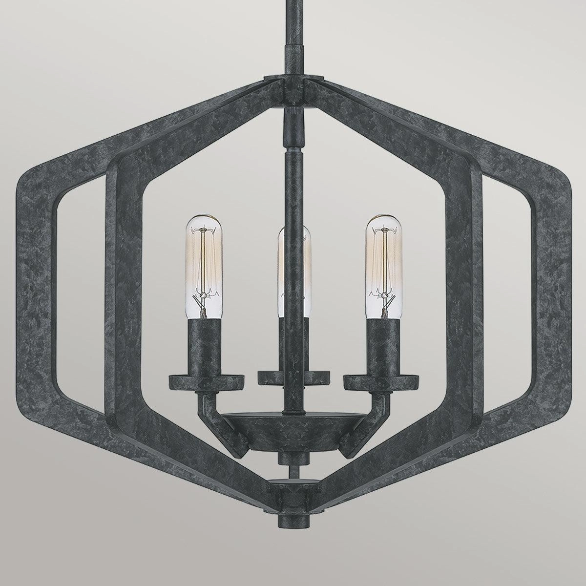 Quoizel Vanguard 3 Light Black Pendant