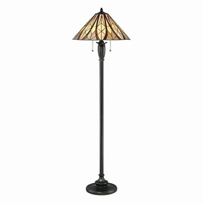 Quoizel Victory 2 Light Tiffany Floor Lamp Damaged Box creative lampshade design
