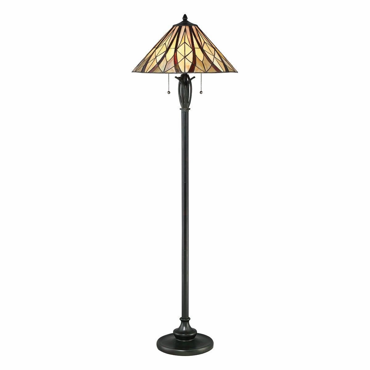 Quoizel Victory 2 Light Tiffany Floor Lamp Damaged Box creative lampshade design