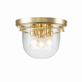 Quoizel Whistling 3 Light Polished Brass Bathroom Flush Mount vintage desk lamp