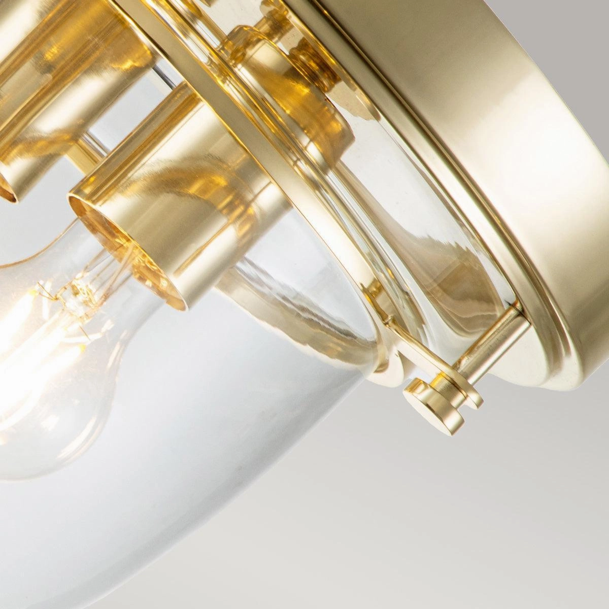 Quoizel Whistling 3 Light Polished Brass Bathroom Flush Mount