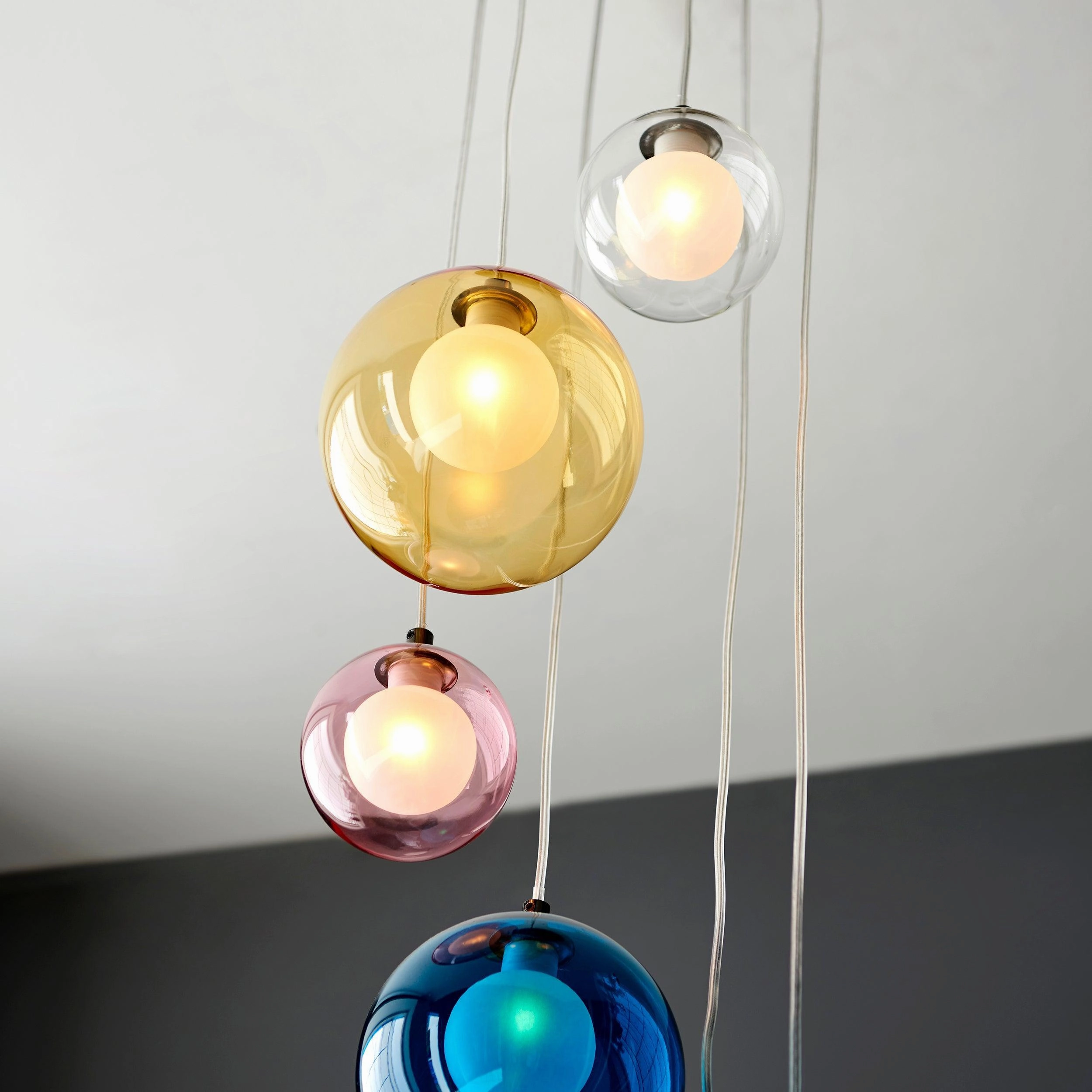 Rainbow 6 Light Multi-Coloured Glass Pendant Light