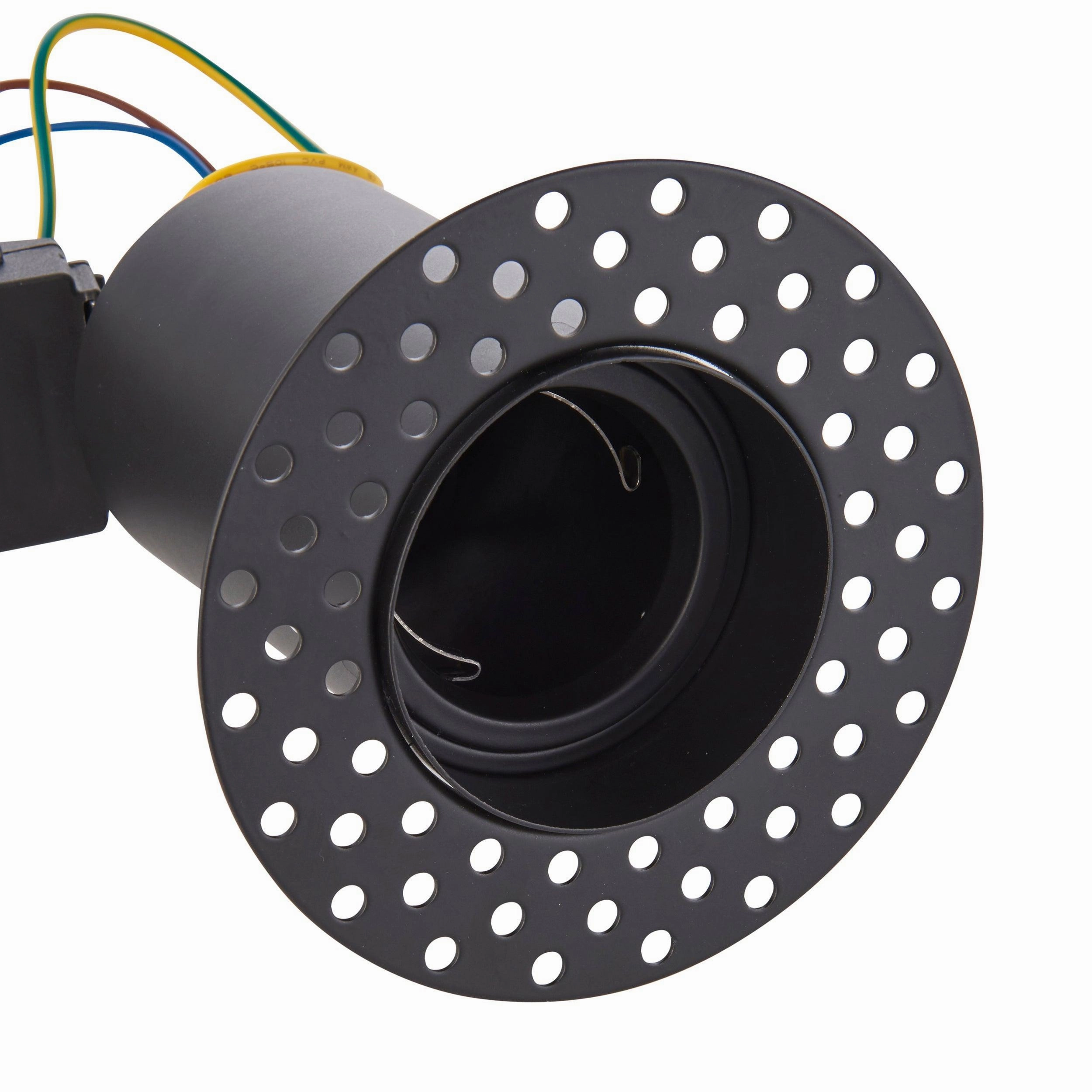 Ravel Trimless Fire Rated Downlight Black Recessed Light 50W