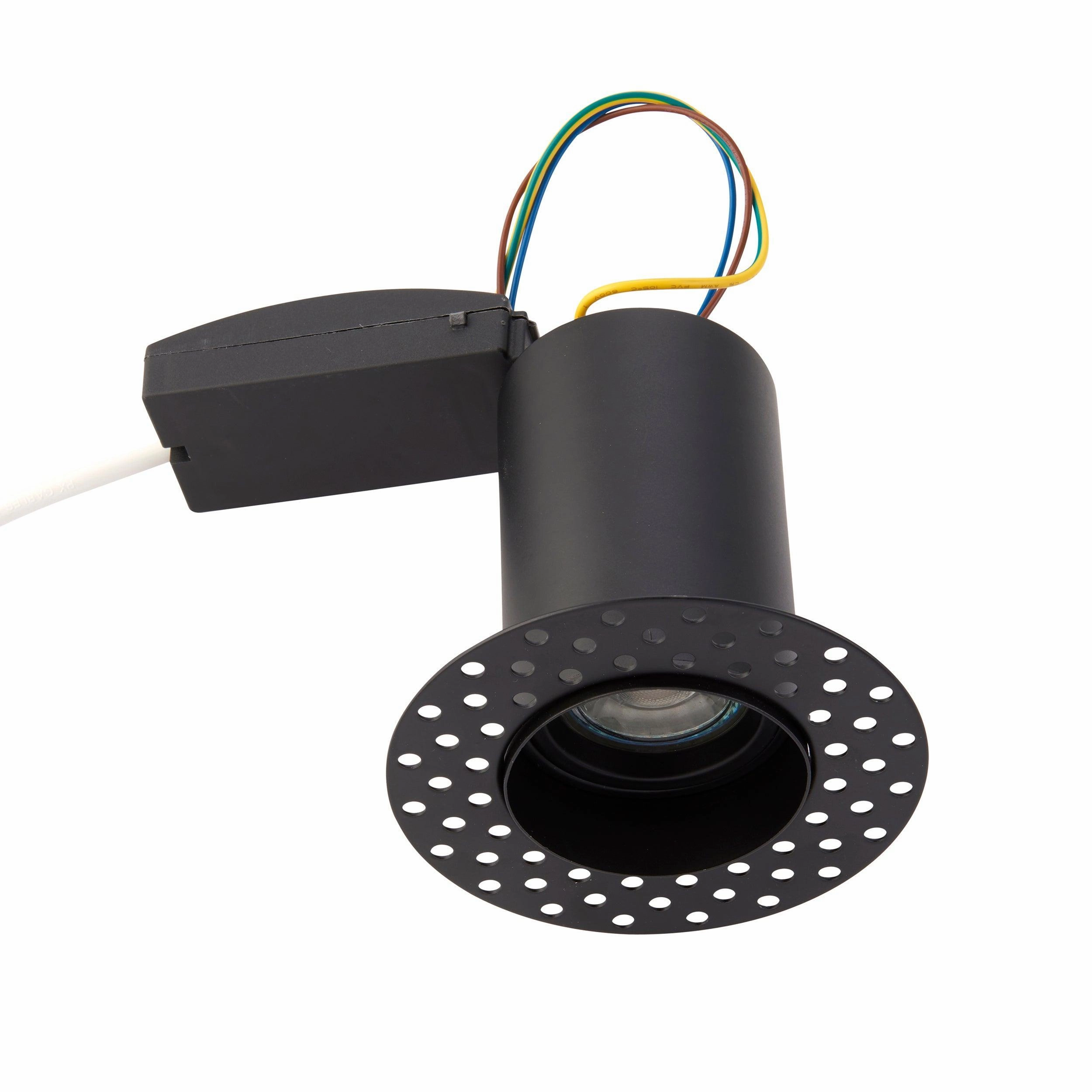 Ravel Trimless Fire Rated Downlight Black Recessed Light 50W