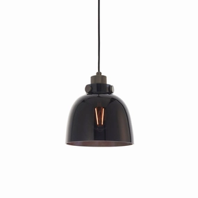 Reading Black Chrome Pendant With Black Tinted Glass Shade ambient ceiling fixture